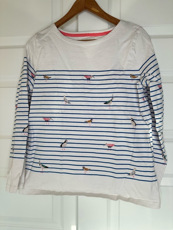 Joules Harbour Print Bird Stripe Long Sleeve Jersey Top - EUC - Picture 3 of 7